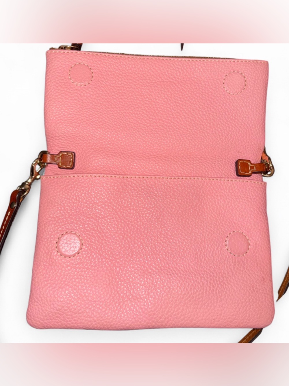 Dooney & Bourke Pink Leather Crossbody Clutch with Tassel - Picture 4 of 9